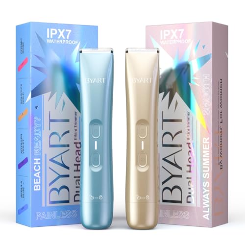 Dual Head Bikini Trimmer, Gold and Blue Duo