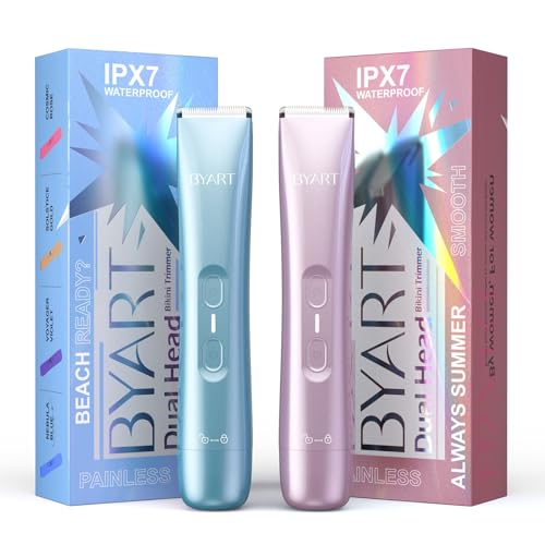 Dual Head Bikini Trimmer, Pink and Blue Duo